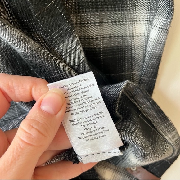 Aby Girls Plaid Flannel Shirt Dress Size 6 Black White Belted Long Sleeve Fall - Picture 8 of 13